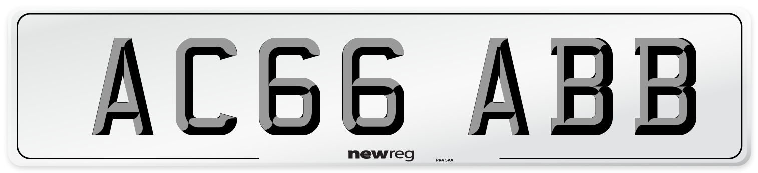 AC66 ABB Number Plate from New Reg
